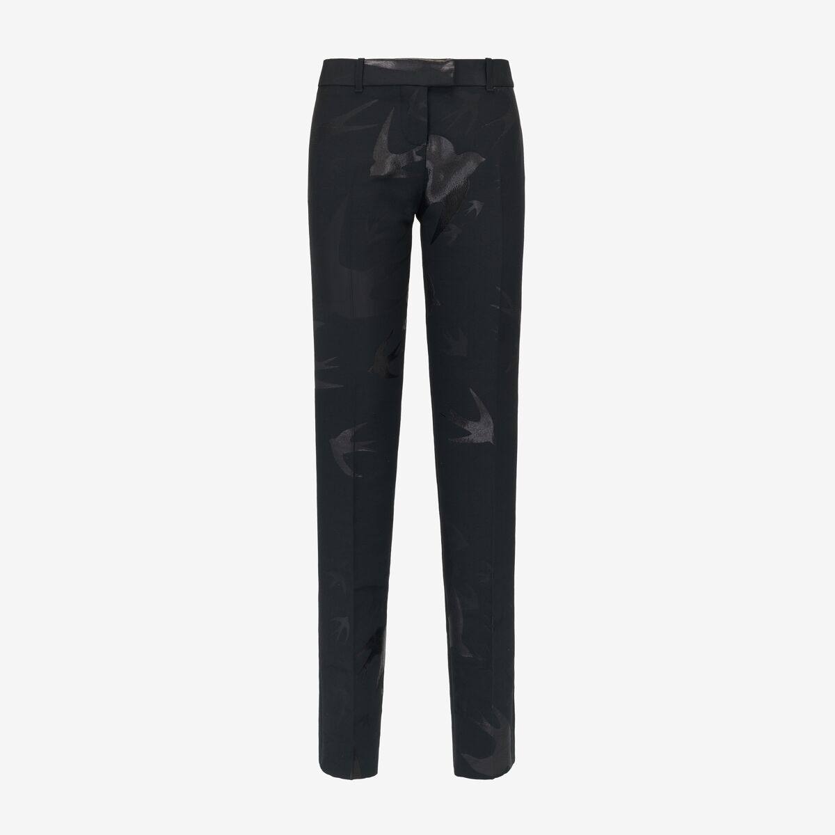 Alexander McQueen Women's Black Low-waisted Cigarette Trousers - 0 (Viscose, Polyester, Metallic Polyester & Wool)